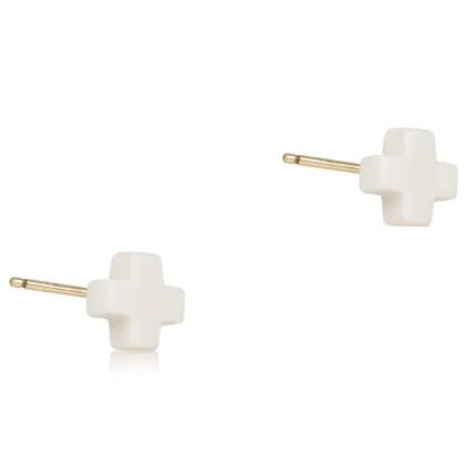 Enewton Signature Cross Small Stud - Off-White