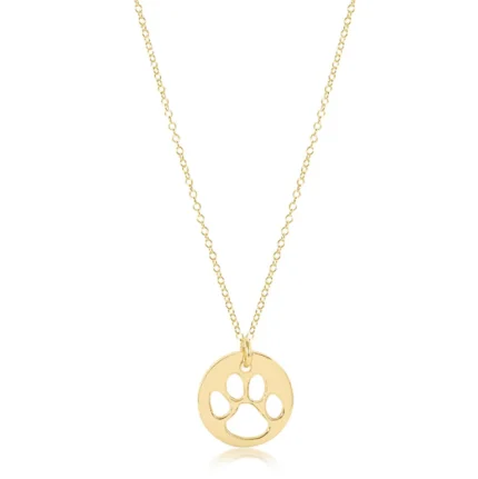 Enewton Egirl 14” Necklace Gold - Paw Print Gold Disc