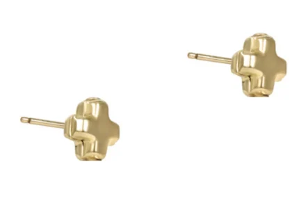 Enewton Signature Cross Small Gold Stud - Gold