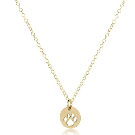 Enewton Egirl 14” Necklace Gold - Paw Print Small Gold Disc