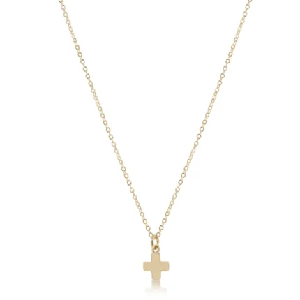 Enewton Egirl 14” Necklace Gold - Signature Cross Small Gold Charm